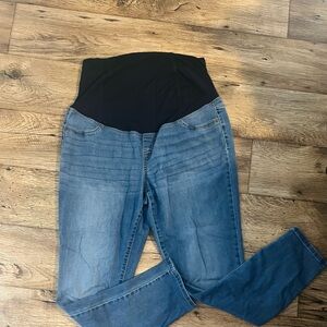 Women's Blue Maternity Jeans Size 12 Criss Cross Back
